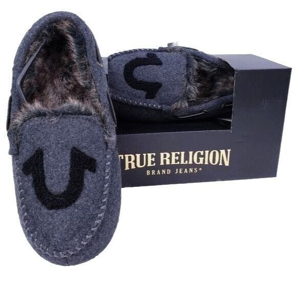 True Religion Charcoal‎ Grey Slippers Shoes S 7/8 - Picture 1 of 5